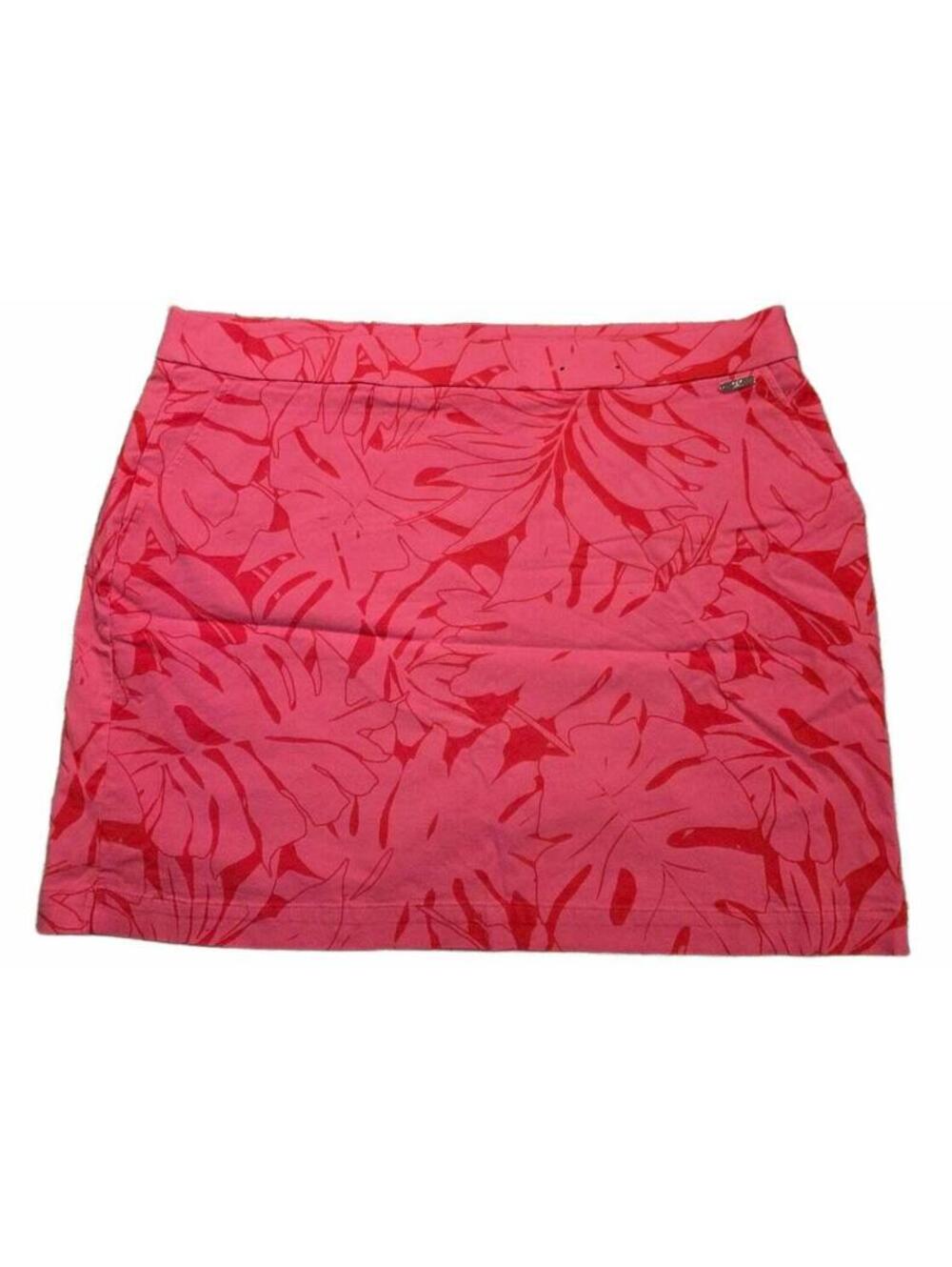 Rafaella Women's Pink Tropical Leaf Pattern Skort Size XXL